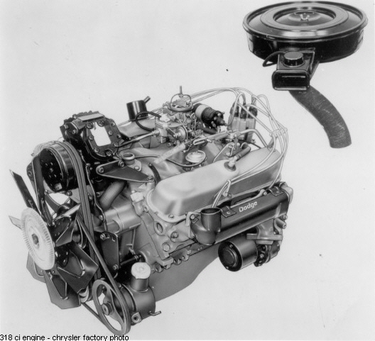 318 ci engine - chrysler factory photo